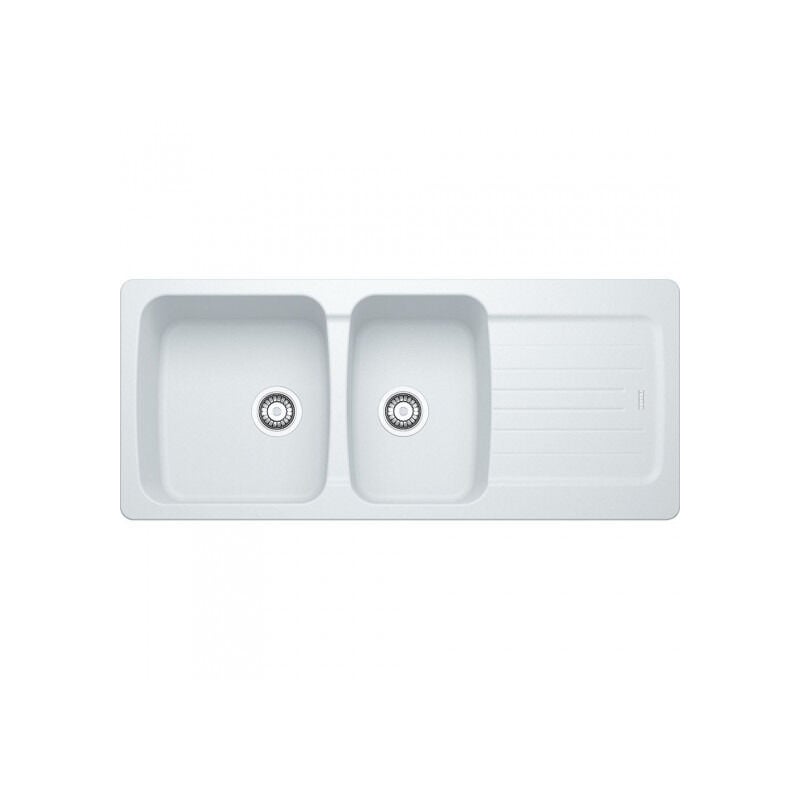 foto del prodotto franke aveta avd 621 lavello 116x50cm con doppia vasca e gocciolatoio reversibile, fradura, bianco avd621b 