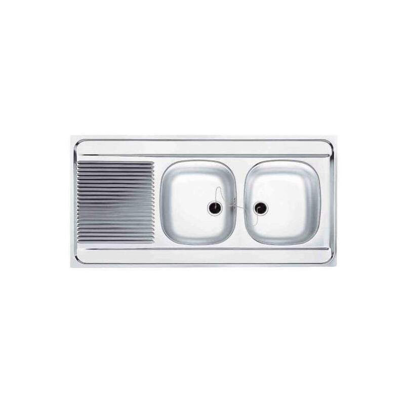 foto del prodotto franke lavello in acciaio inox, freestanding 2 vasche 1 scolapiatti 1200x600 man721 120