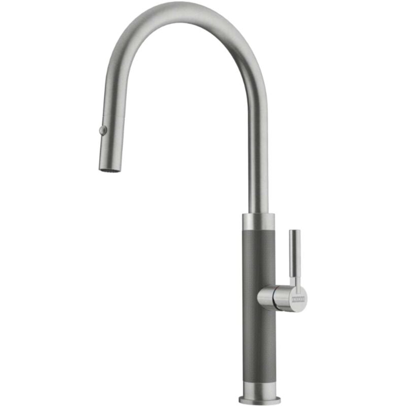 foto del prodotto franke mythos masterpiece miscelatore da lavello fg 1554.501, con doccetta estraibile, acciaio inox 115.0711.554