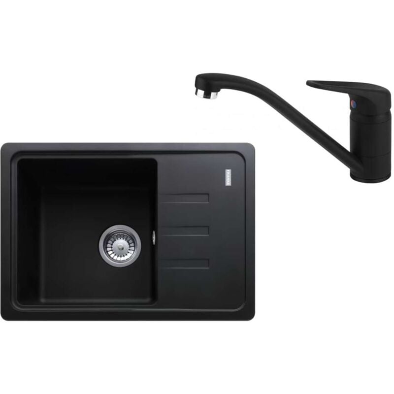 foto del prodotto franke set set da cucina g117m , lavello in fragranite bsg 611 62 e miscelatore fc 9541.901, nero opaco 114.0700.752