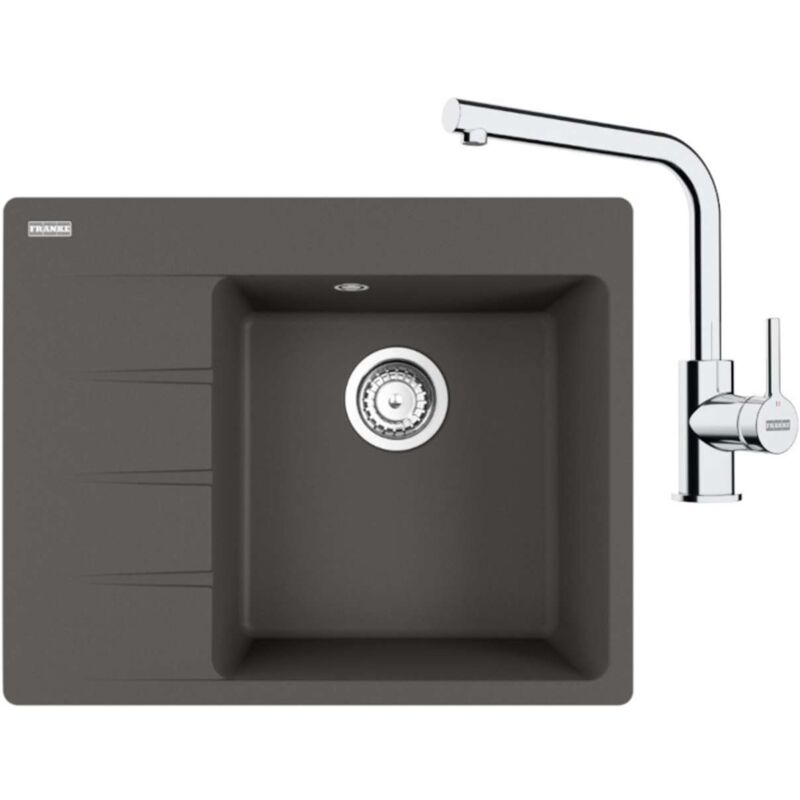foto del prodotto franke set set da cucina g248 b, lavello in fragranite cng 611 62 tl 7 e miscelatore fs 3230.031, grigio ardesia cromo 114.0720.165