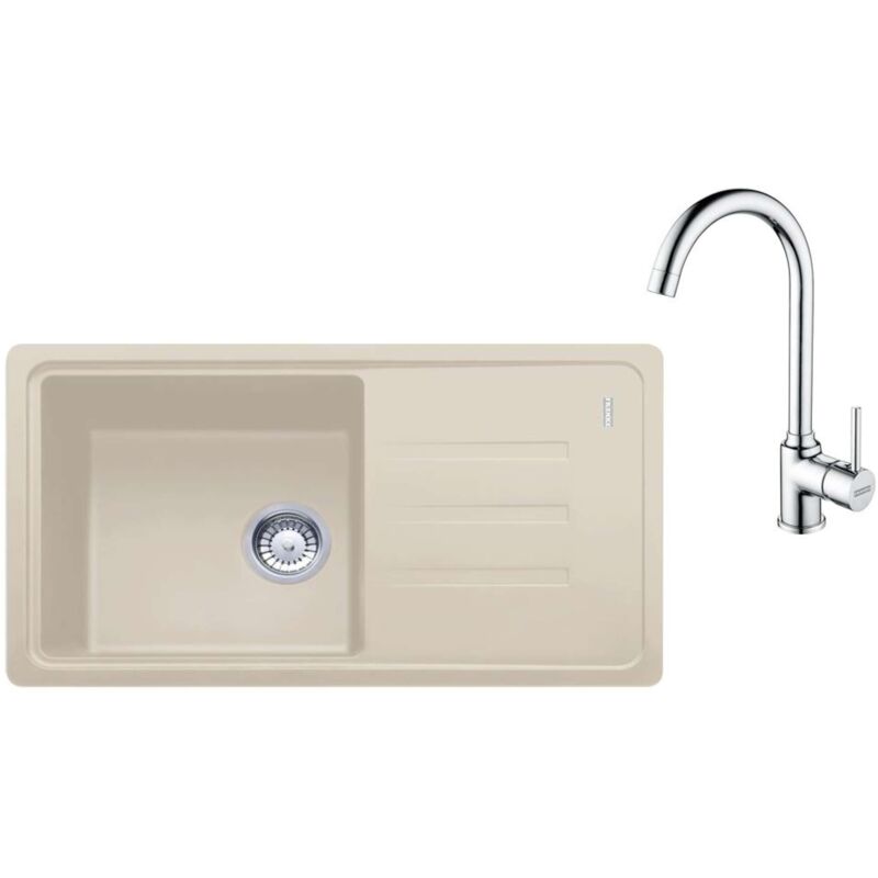 foto del prodotto franke set set da cucina g267sa, lavello in fragranite bsg 611 78 39 e miscelatore fp 9000.031, sahara cromo 114.0700.756