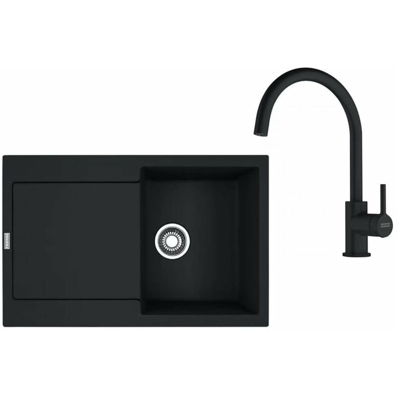foto del prodotto franke set set da cucina g276m , lavello in fragranite mrg 611 e miscelatore fc 6018.901, nero opaco 114.0700.794