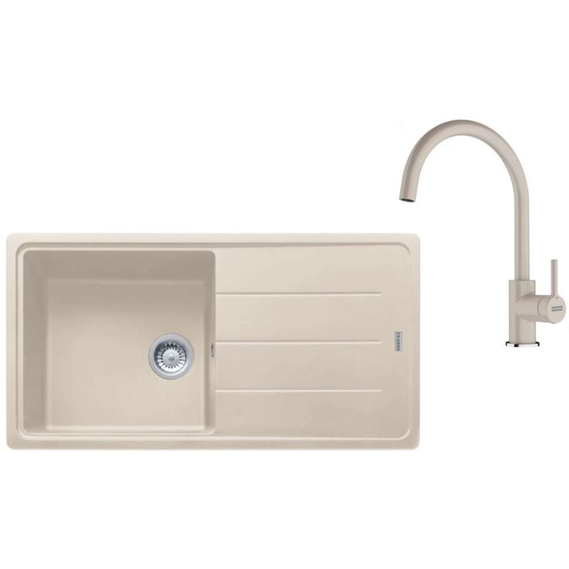 foto del prodotto franke set set da cucina g280sa, lavello in fragranite bfg 611 e miscelatore fc 6018.082, sahara 114.0700.813