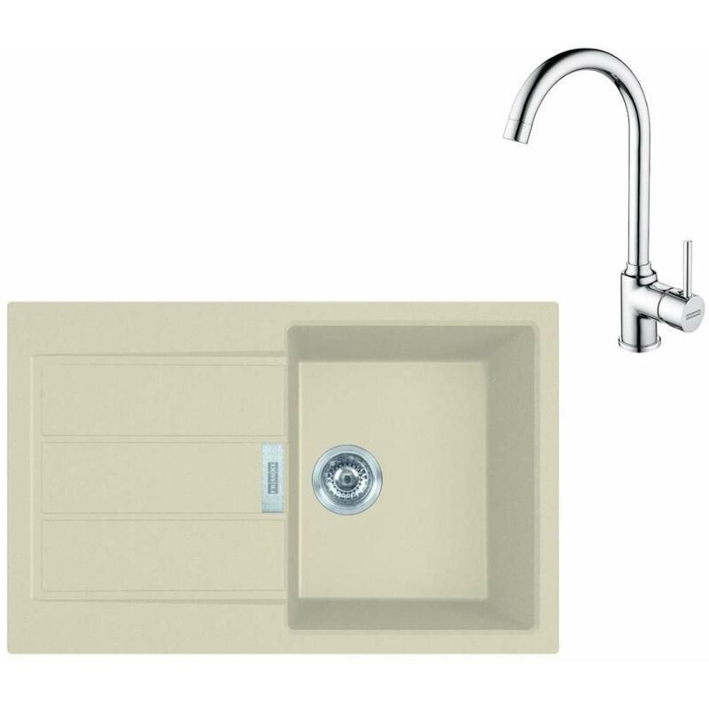 foto del prodotto franke set set da cucina t104, lavello in tectonite s2d 611 78 e miscelatore fp 9000.031, beige cromo 143.0675.728