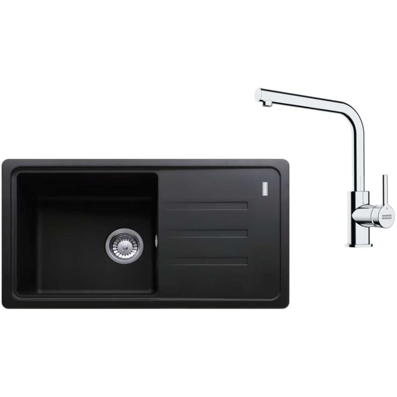 foto del prodotto franke set set per cucina g268o, lavello in fragranite bsg 611 78 39 e miscelatore fs 3230.031, onice cromo 114.0700.759
