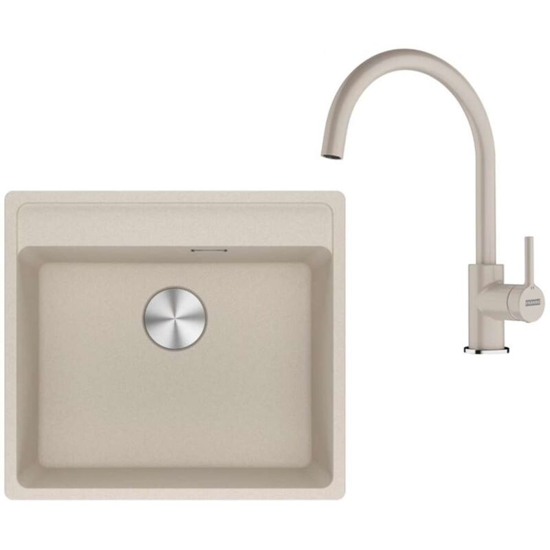 foto del prodotto franke set set per cucina g274sa, lavello in fragranite mrg 610 52 rtl e miscelatore fc 6018.082, sahara 114.0700.789