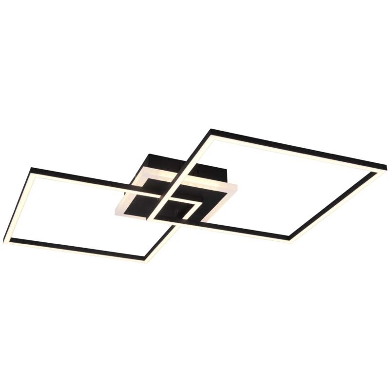 foto del prodotto frankystar arribo plafoniera led doppio quadrato nero opaco con telecomando multifunzione anche rgb l.61cm
