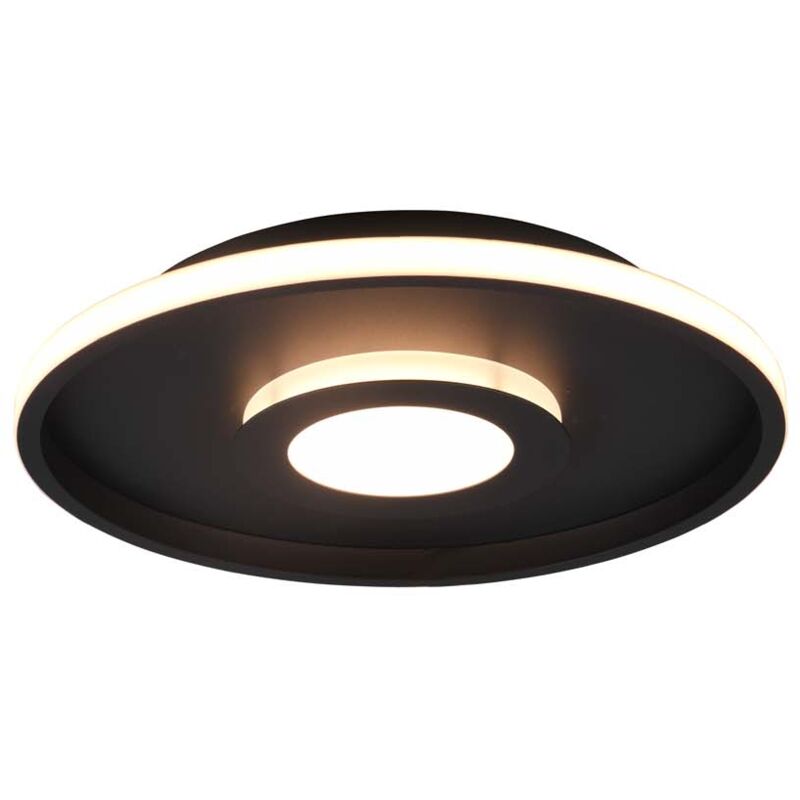 foto del prodotto frankystar ascari h2o plafoniera led nero con dimmerazione con interruttore ip44 d.40,3cm
