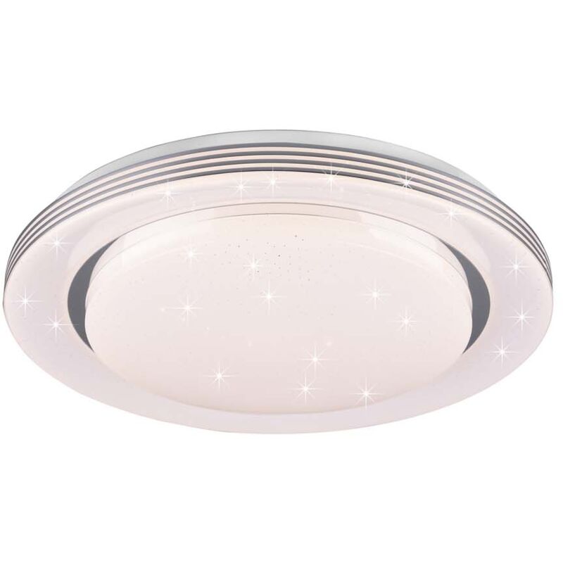 foto del prodotto frankystar atria plafoniera led grande con telecomando multifunzione con diffusore effetto cielo stellato d.48cm
