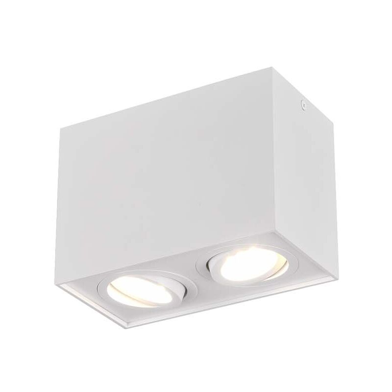 foto del prodotto frankystar biscuit cubo bianco 2 spots orientabili l. 17,8 x 9,6cm h. 12,5cm