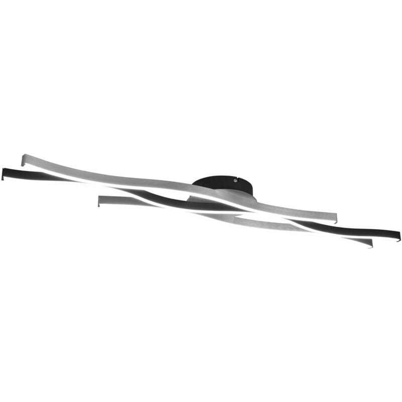 foto del prodotto frankystar blaze plafoniera led ondulata metallo alluminio e nero con regolazione intensita e temperatura di colore della luce con interruttore l.