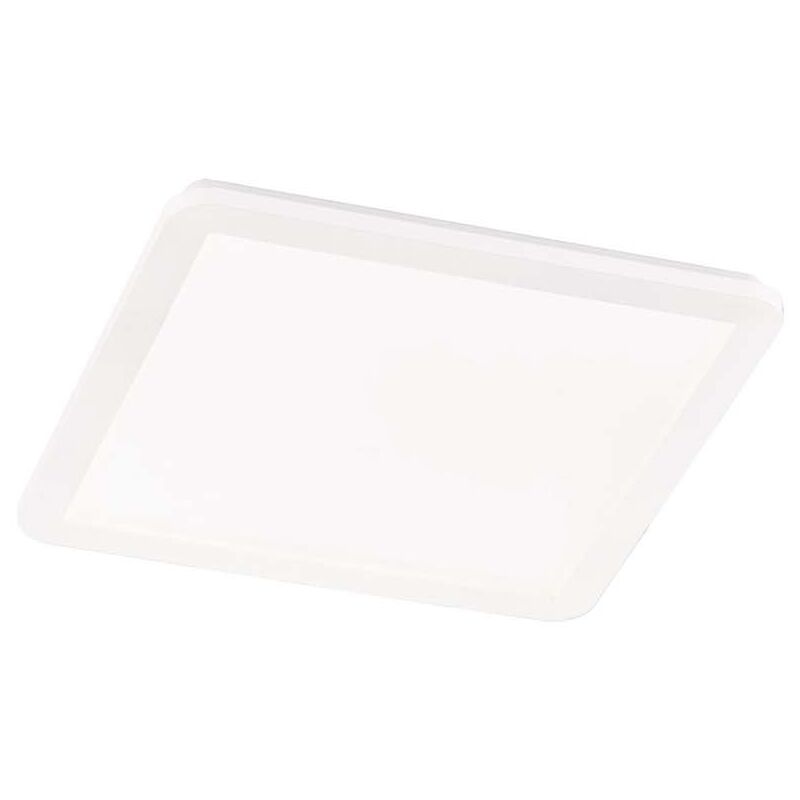 foto del prodotto frankystar camillus plafoniera led quadrata metallo bianco opaco con funzione dimmerabilita con normale interruttore a parete ip44 l. 40cmx40cm