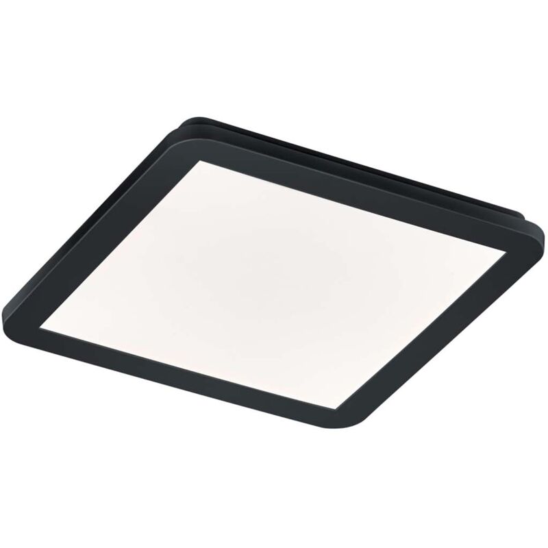 foto del prodotto frankystar camillus plafoniera led quadrata metallo nero opaco con funzione dimmerabilita con normale interruttore a parete ip44 l. 30cmx30cm