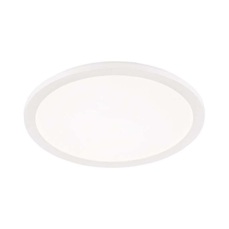 foto del prodotto frankystar camillus plafoniera led tonda metallo bianco opaco con funzione dimmerabilita con normale interruttore a parete ip44 d. 40cm