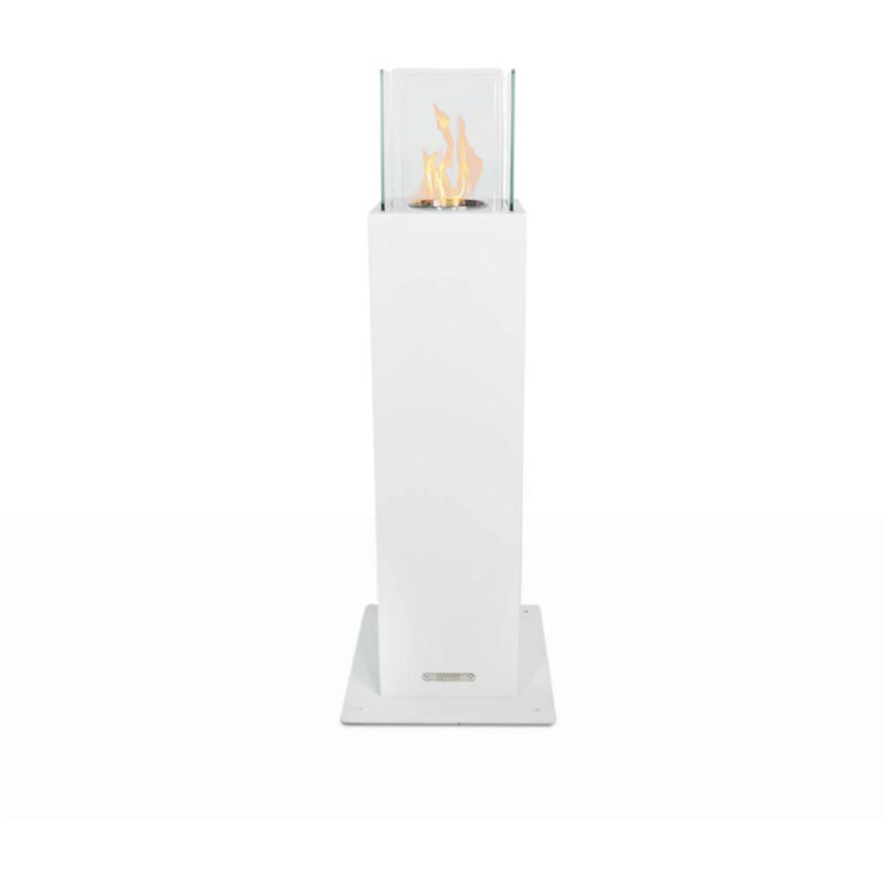 foto del prodotto frankystar capri camino a bioetanolo da esterno 20x20x110 cm, colore bianco