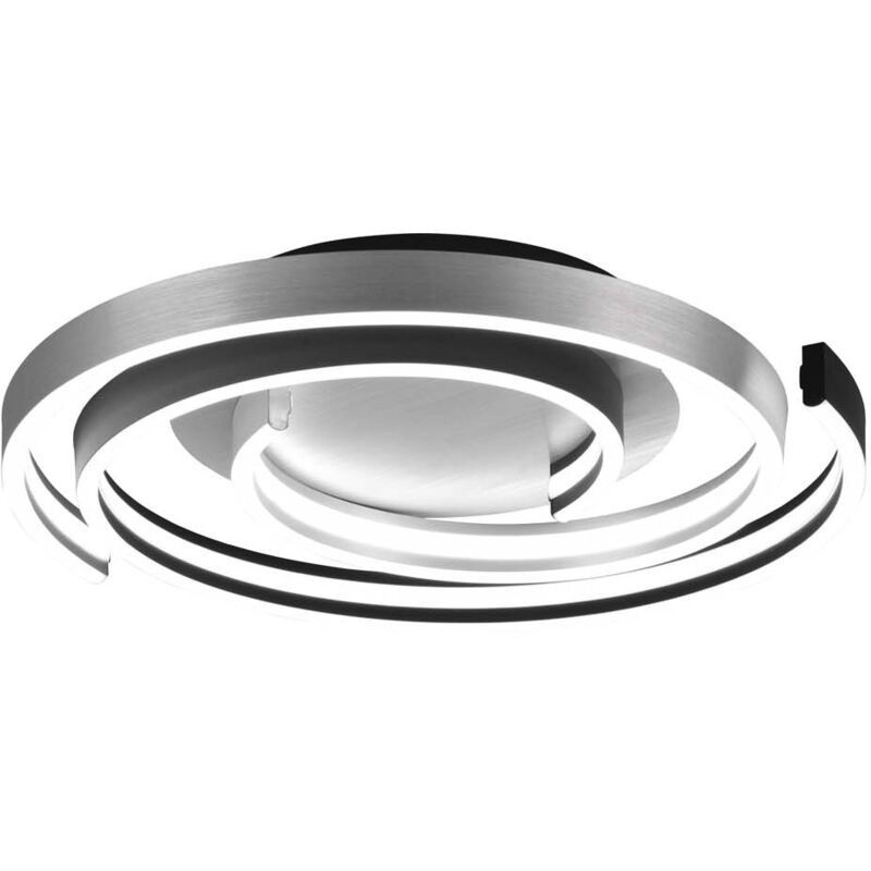 foto del prodotto frankystar caya plafoniera led spirale metallo alluminio e nero con regolazione intensita e temperatura di colore della luce con interruttore d.