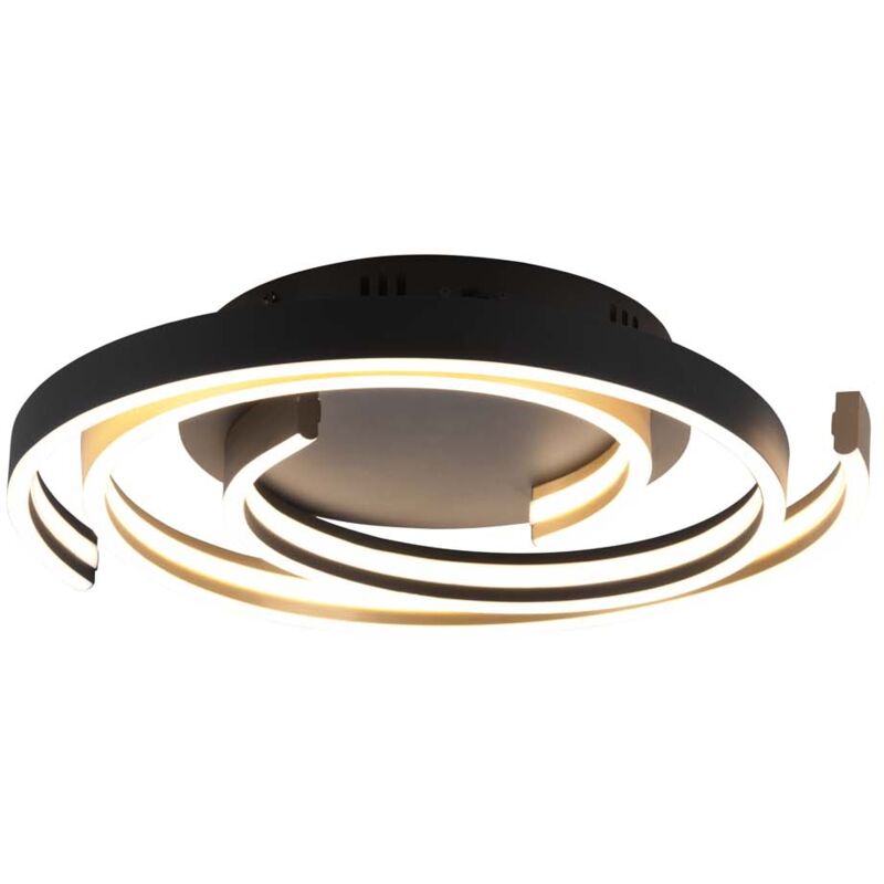 foto del prodotto frankystar caya plafoniera led spirale metallo ottone e nero con regolazione intensita e temperatura di colore della luce con interruttore d. 50cm