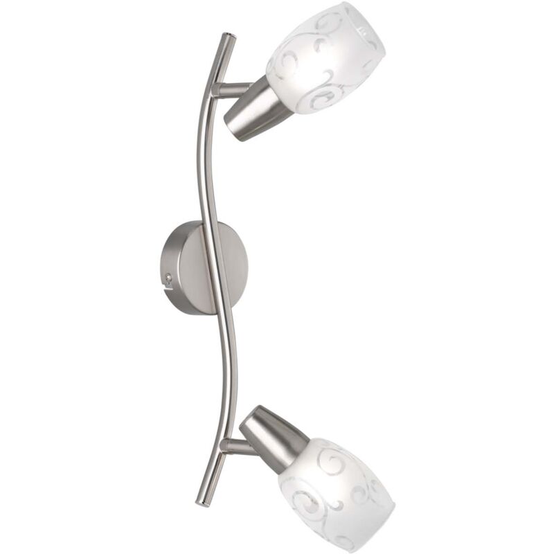 foto del prodotto frankystar colmar barra 2 spots attacco e14 diffusori vetro satinato con dec.
