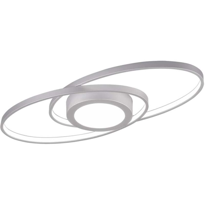 foto del prodotto frankystar galaxy plafoniera led doppia ellisse alluminio con luce centrale e regolazione intensita con interruttore l.57cm