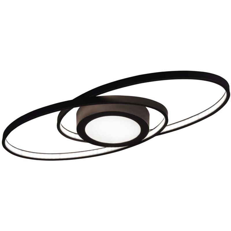 foto del prodotto frankystar galaxy plafoniera led doppia ellisse antracite con luce centrale e regolazione intensita con interruttore l.57cm