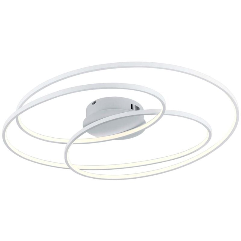 foto del prodotto frankystar gale plafoniera led grande bianca cerchi concentrici con regolazione intensita con interruttore d.80cm