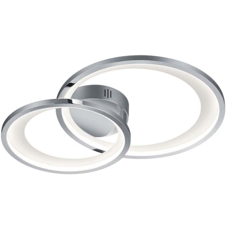 foto del prodotto frankystar granada plafoniera led doppio crechio cromato con riflettore bianco opaco con funzione regolazione intensita con interruttore parete l.