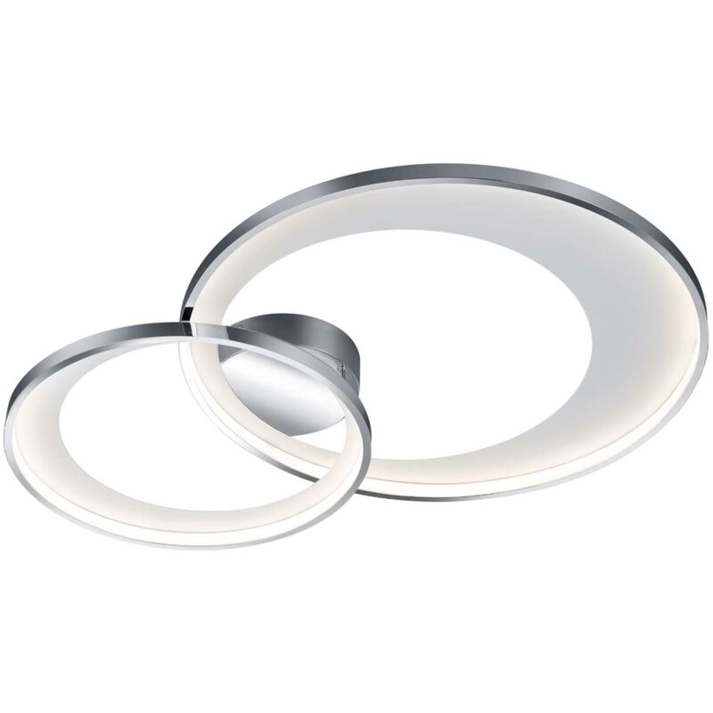 foto del prodotto frankystar granada plafoniera led doppio crechio cromo con riflettore bianco opaco con funzione regolazione intensita con interruttore parete l.