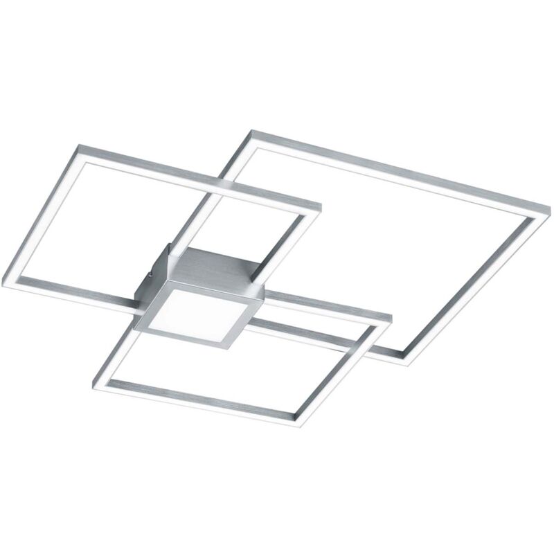 foto del prodotto frankystar hydra plafoniera led metallo acciaio triplo quadrato luce centrale dimmerabile con interr. l. 66x66cm
