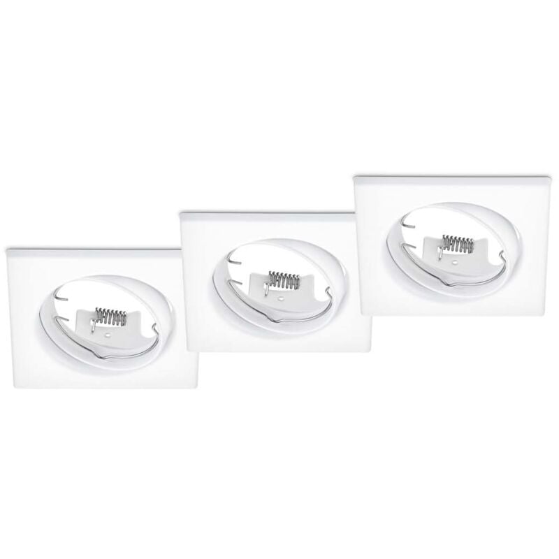 foto del prodotto frankystar jura kit 3 faretti da incasso quadrati orientabili bianchi 8x8cm