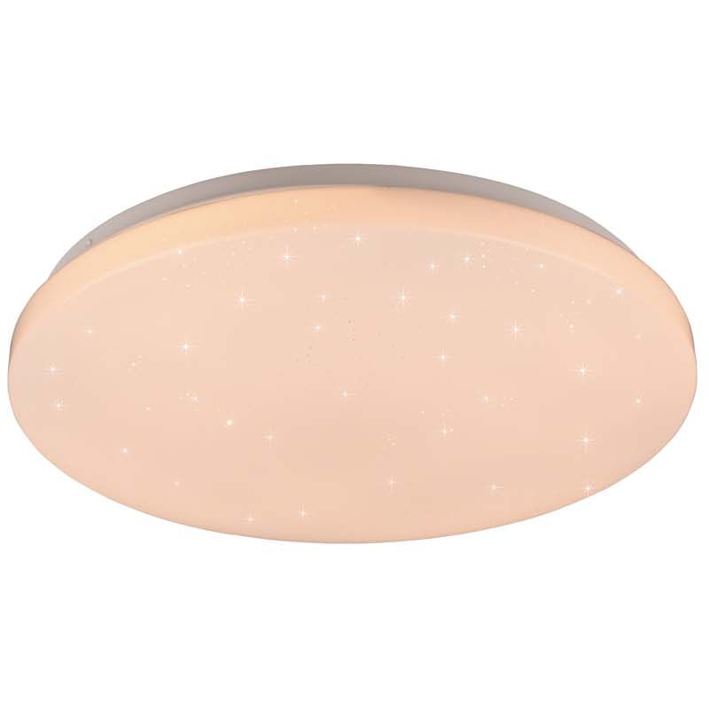 foto del prodotto frankystar kira plafoniera led diffusore bianco effetto stelle rgb e telecomando multifunzione d.40cm