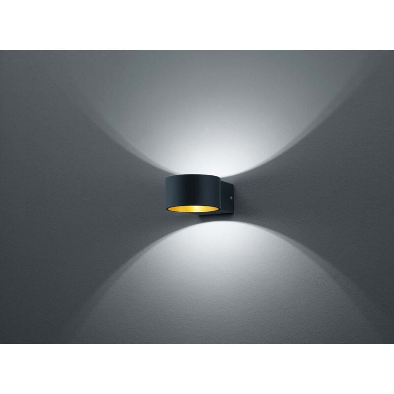 foto del prodotto frankystar lacapo applique led nera interno oro d. 10 p. 15 led osram