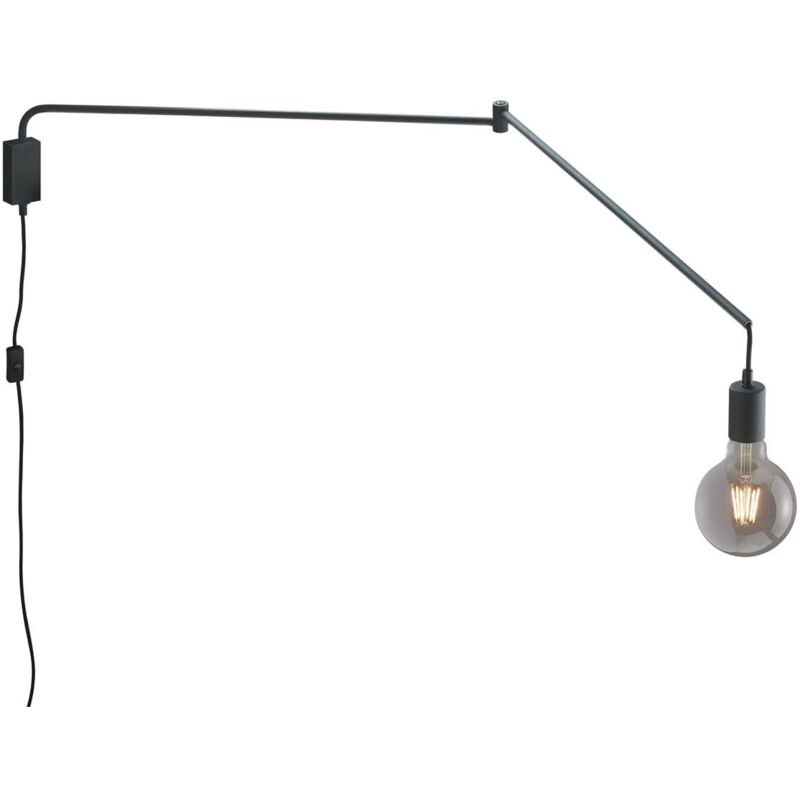 foto del prodotto frankystar line applique decorativa con portalampada nera orientabile e snodabile lunghezza massima 150cm