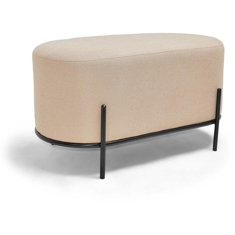 foto del prodotto frankystar lipsia linen pouf ovale in tessuto