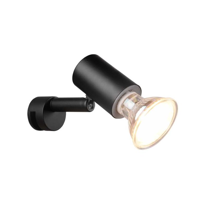 foto del prodotto frankystar lorenzo h2o applique spot orientabile nero da applicare su specchio ip44 con interruttore p. 10cm