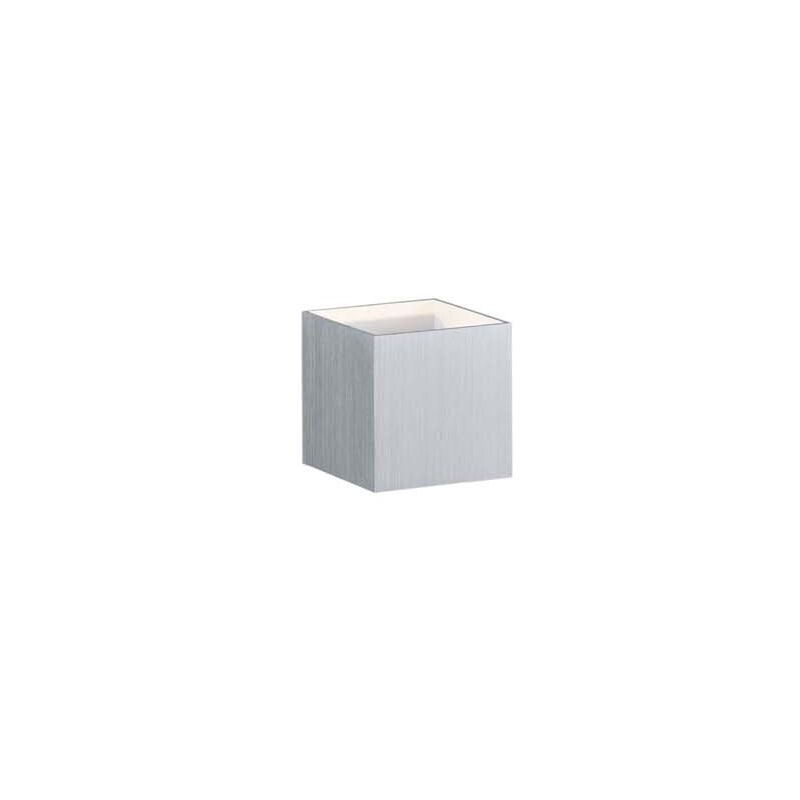foto del prodotto frankystar louis applique led cubo bidirezionale colore alluminio h.10cm