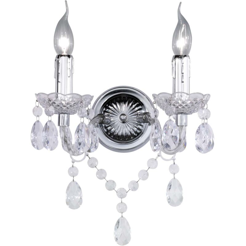 foto del prodotto frankystar luster applique 2 luci trasp. cm 26