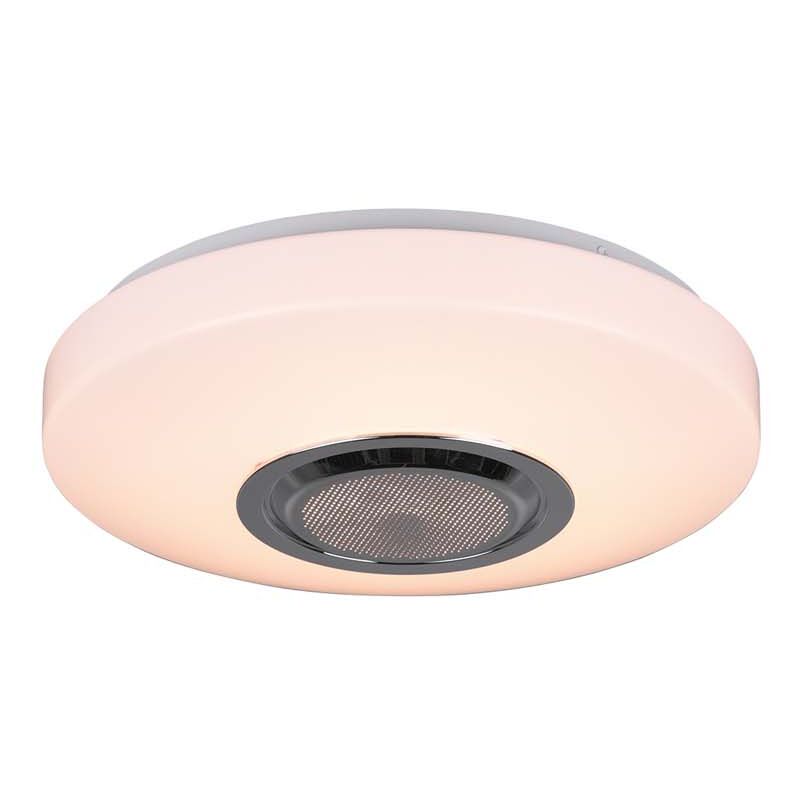 foto del prodotto frankystar maia plafoniera led con altoparlante bloutooth e telecomando multifunzione d.30cm