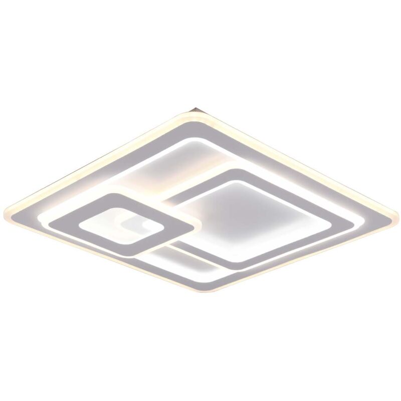 foto del prodotto frankystar mita plafoniera led bianca quadrati 3d con telecomando multifunzione regolazione intesita e temperatura di colore l. 52cm
