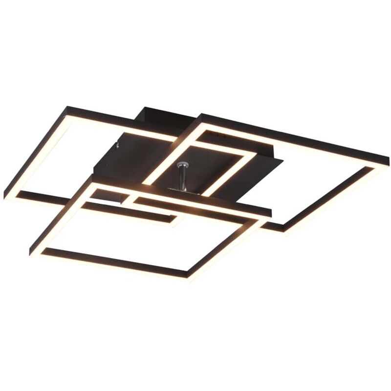 foto del prodotto frankystar mobile plafoniera led nera 3 quadrati orientabili con telecomando multifunzione l. 41cm