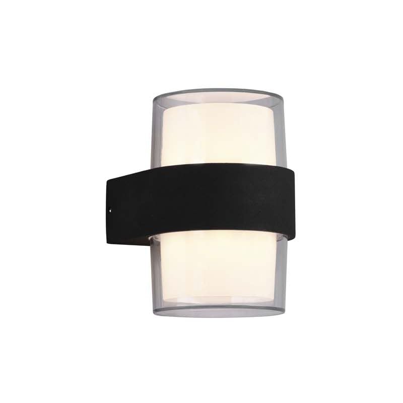 foto del prodotto frankystar molina applique da esterno in fusione alluminio antracite doppio diffusore tondo h. 10,5cm ip54