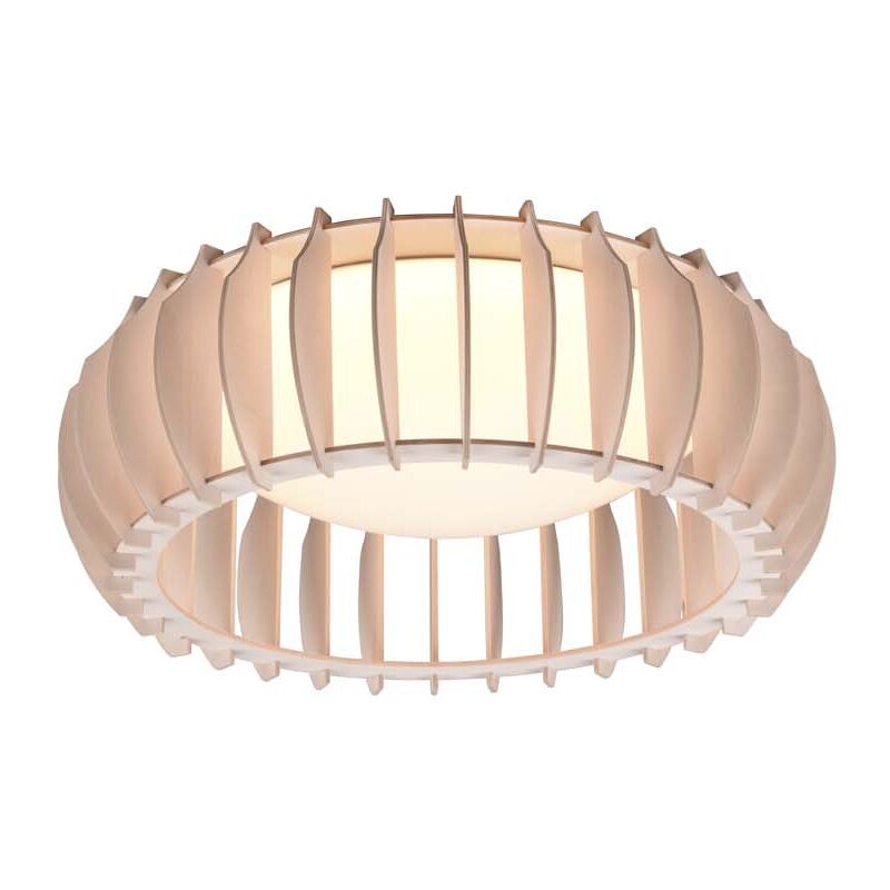 foto del prodotto frankystar monte plafoniera led con struttura legno colore naturale con variazione intensita con interruttore d.40cm