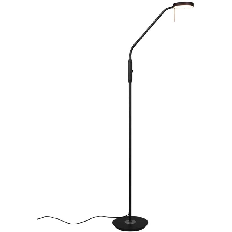 foto del prodotto frankystar monza piantana led con 2 snodi flessibili nero e cromo con regolazione intensita e temperatura di colore h.73cm