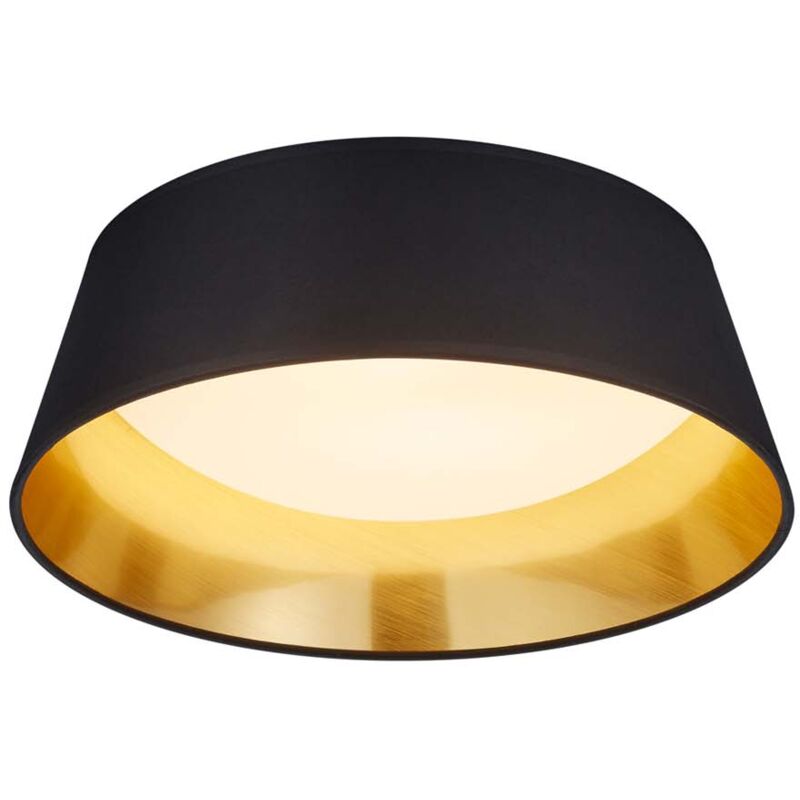 foto del prodotto frankystar ponts plafoniera led diffusore metacrilato bianco con paralume nero interno oro d.34cm