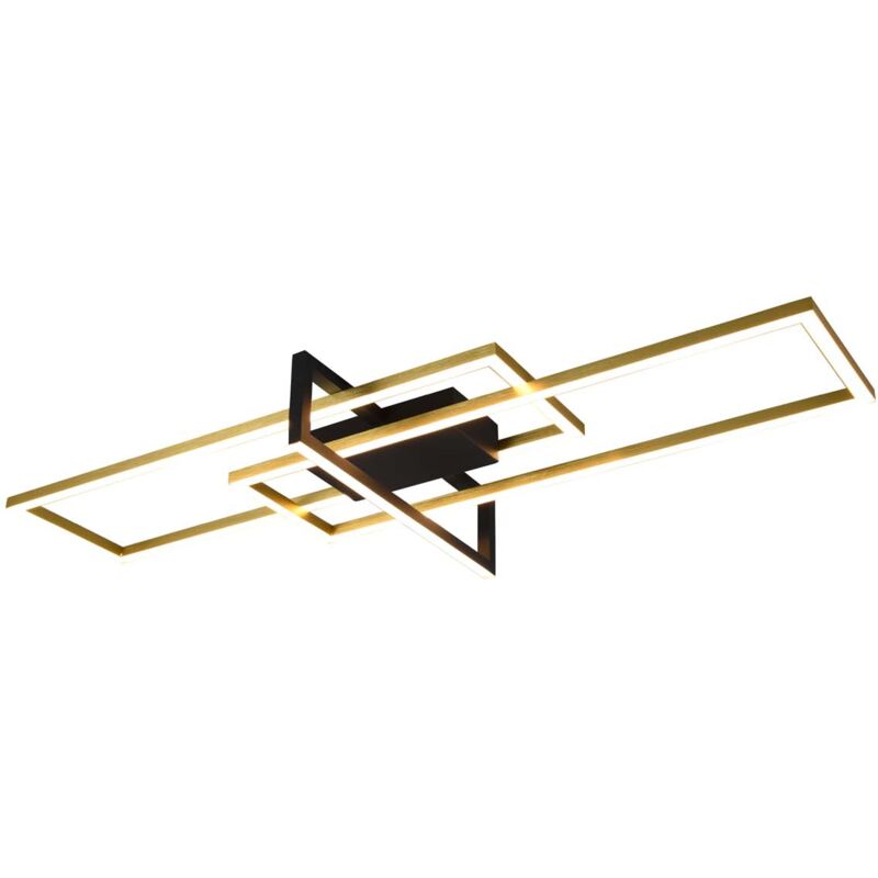 foto del prodotto frankystar salinas plafoniera led triplo rettangolo oro nera con regolazione intensita con interruttore l. 100cm