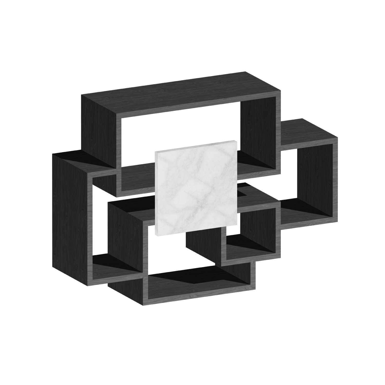 foto del prodotto frankystar sorrento scaffale a parete in legno melaminico 132x30xh75 cm, colore nero