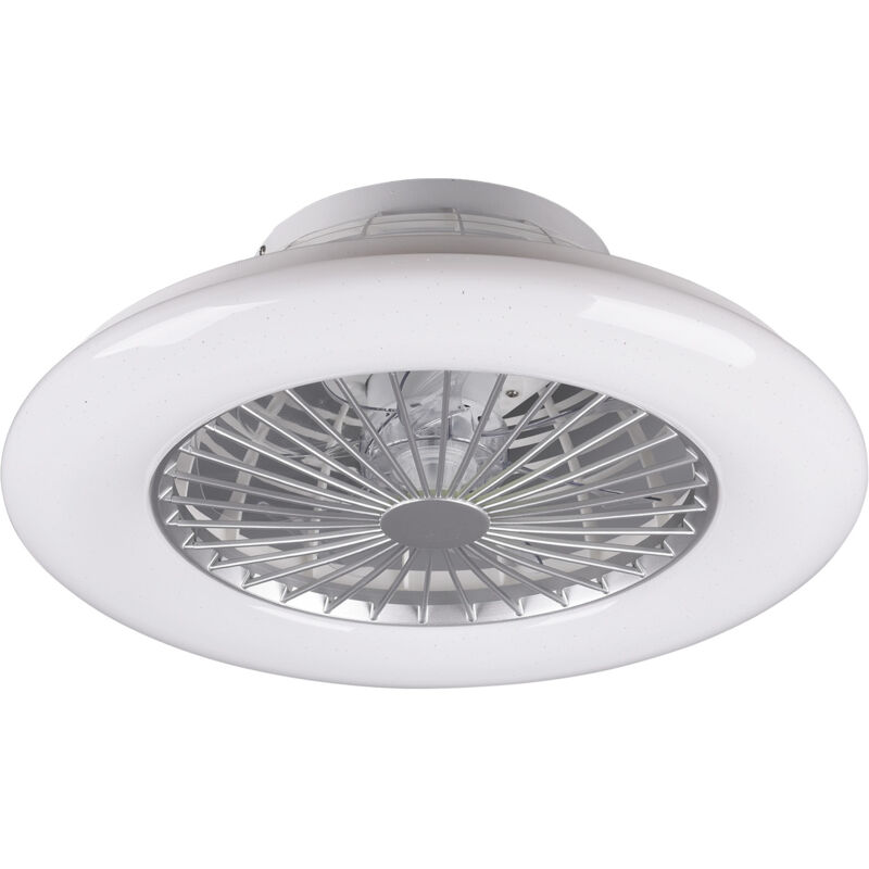 foto del prodotto frankystar stralsund ventilatore e plafoniera led 50 cm argento
