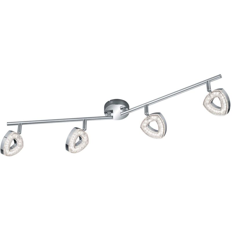 foto del prodotto frankystar tours barra 4 spots led integrati in diffusore triangolo cromato