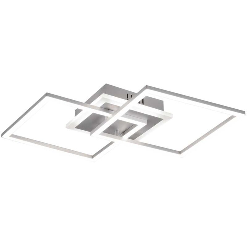 foto del prodotto frankystar venida plafoniera led doppio quadrato alluminio con luce centrale regolazione intensita interruttore l.58cm