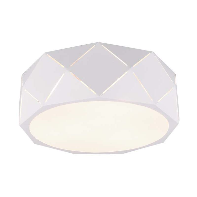 foto del prodotto frankystar zandor plafoniera metallo bianco con tagli laser e diffusore d. 40cm